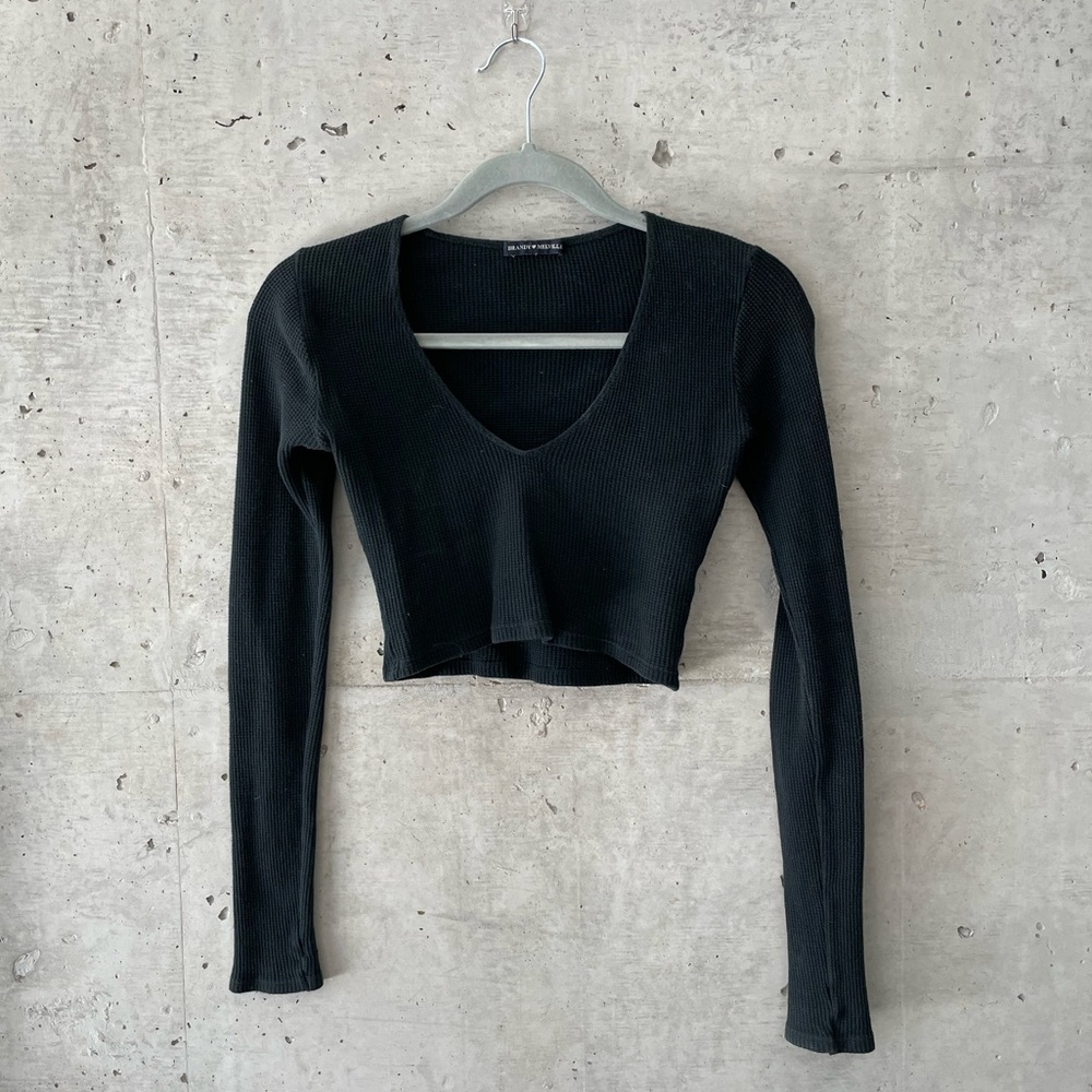 Brandy Melville Cropped Waffle Top